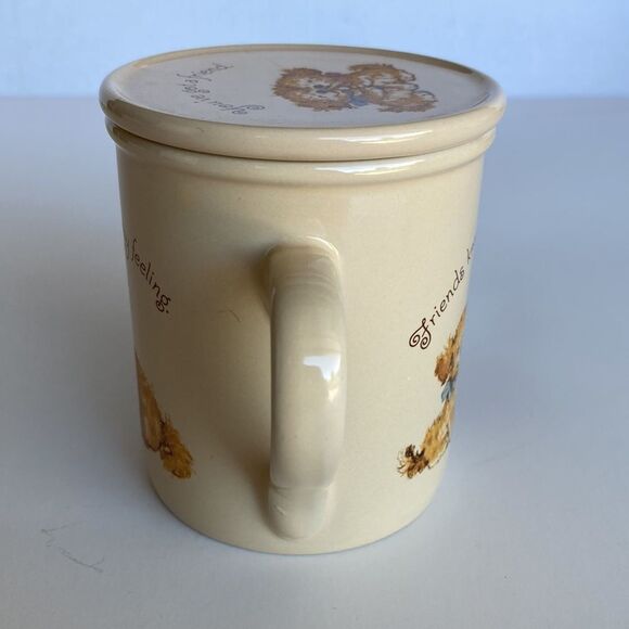 Vintage Hallmark Mug Mates You've Got a Friend Cottagecore Cute Puppy Mug w/ Lid - Picture 4 of 11